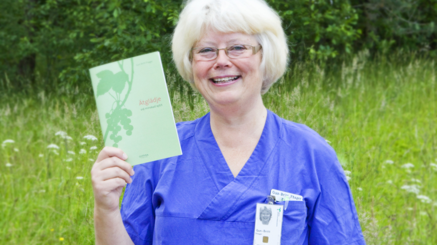 Dietist Gun-Britt Fhager är författaren bakom boken Ätglädje. Fotograf: Pernilla Lundgren, Södra Älvsborgs Sjukhus.